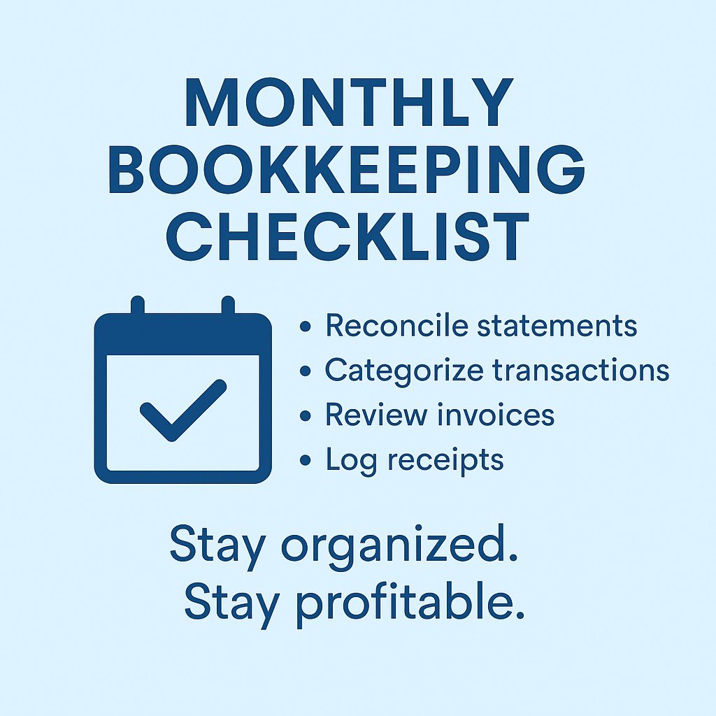 monthly bookkeeping checklist